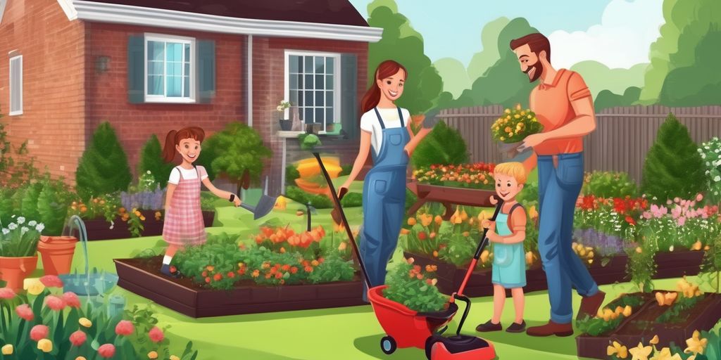home gardening tips happy family backyard