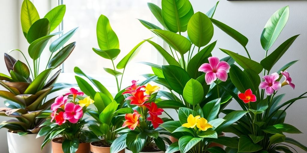 Ten beautiful house plants starting with H in stylish pots.
