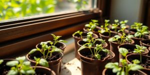 Seedlings in pots, ready for garden